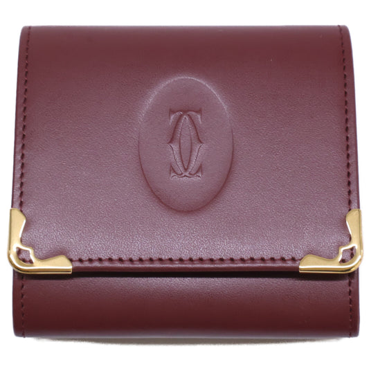 Cartier Must Line Leather Coin Case Bordeaux