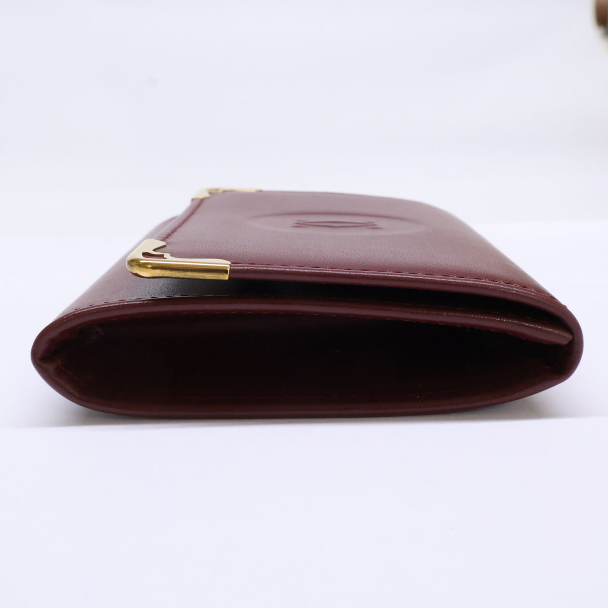 Cartier Must Line Leather Coin Case Bordeaux