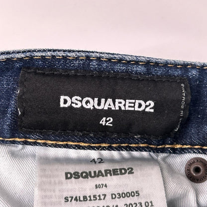 DSQUARED2 Regular Jean Button-Fly Denim Jeans Indigo Size 42
