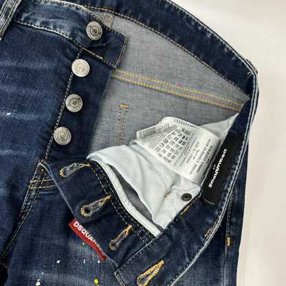 DSQUARED2 Regular Jean Button-Fly Denim Jeans Indigo Size 42