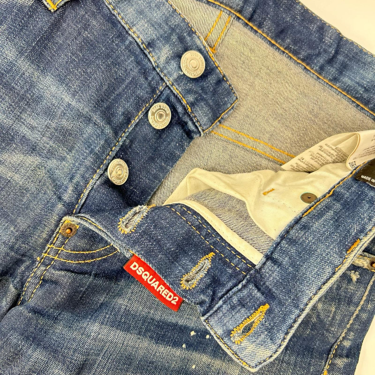 DSQUARED2 Sexy Twist Button Fly Denim Jeans Indigo Size 42