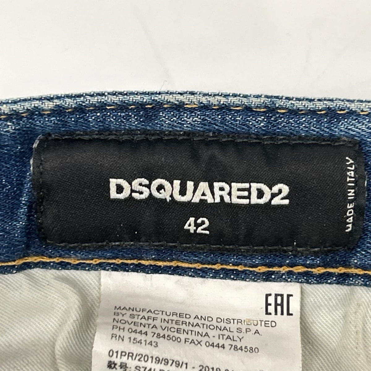 DSQUARED2 Sexy Twist Button Fly Denim Jeans Indigo Size 42