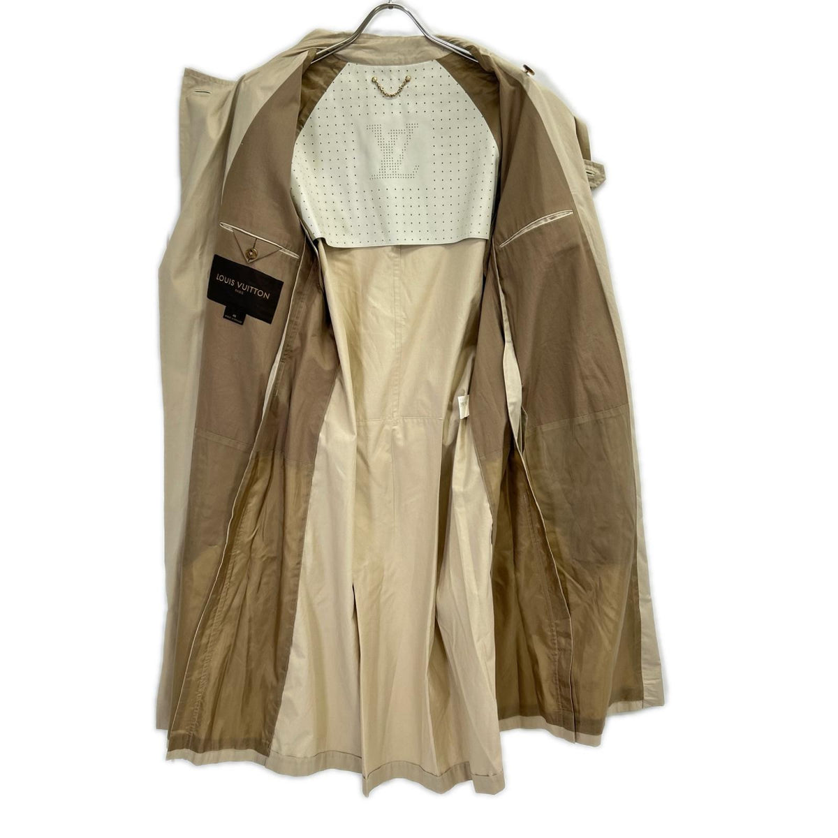 LOUIS VUITTON Walnut Button Cotton Silk Coat Beige Size 46