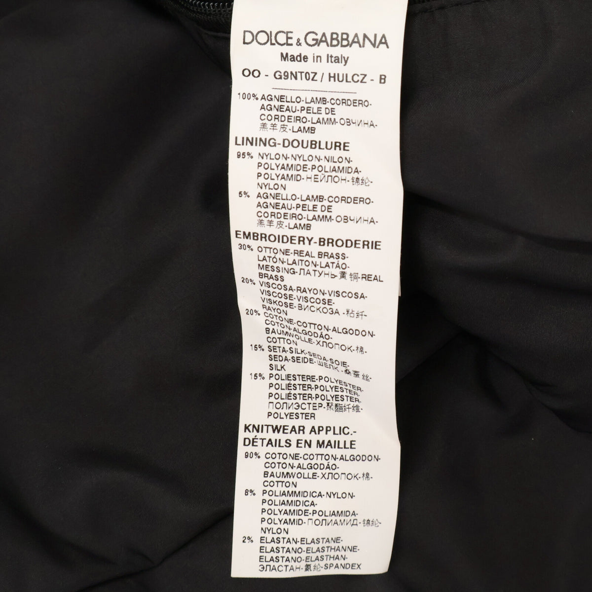 DOLCE&GABBANA Lamb Leather Sukajan Metallic Blue Jacket Size 48