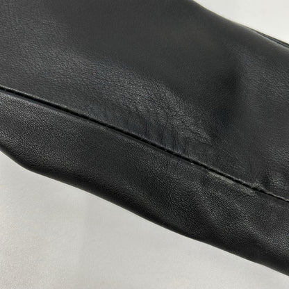 Replay Black Lamb Leather Double Riders Jacket Size 48