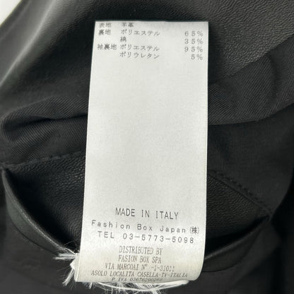 Replay Black Lamb Leather Double Riders Jacket Size 48