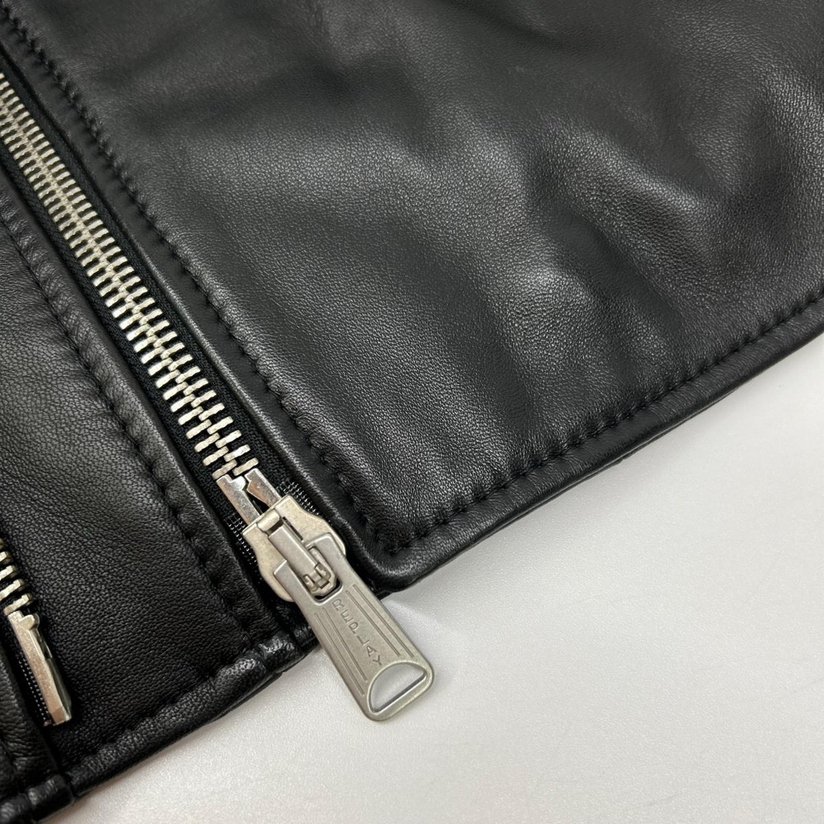 Replay Black Lamb Leather Double Riders Jacket Size 48