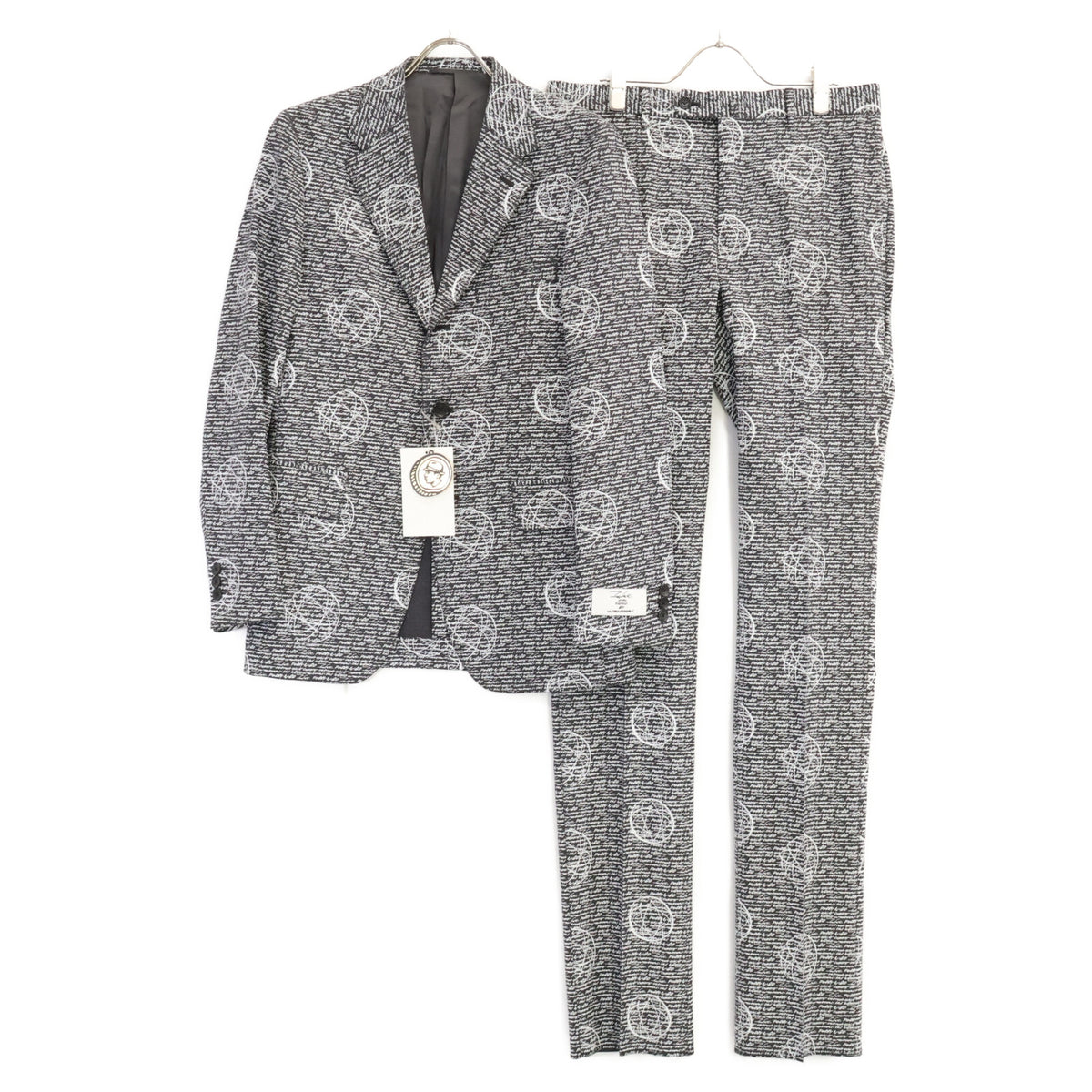 UNITED ARROWS Futura for Nigold 3B Pattern Suit Gray Size 46