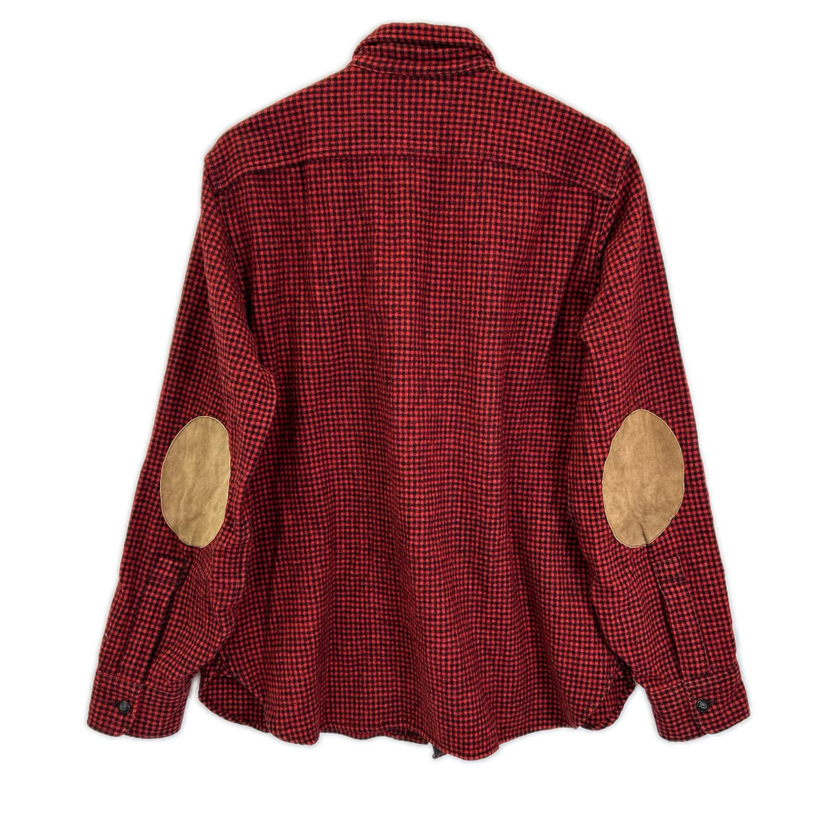 RRL Red Wool Check Elbow Patch Work Shirt Size L