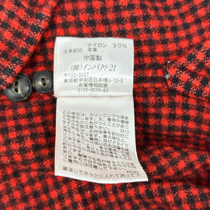 RRL Red Wool Check Elbow Patch Work Shirt Size L