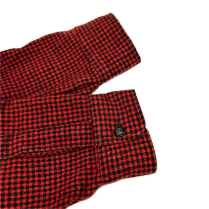 RRL Red Wool Check Elbow Patch Work Shirt Size L