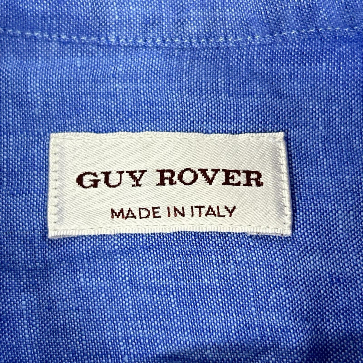 Guy Rover Blue Linen Henley Neck Shirt Size S