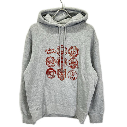 MAISON KITSUNE Cotton Pullover Hoodie Gray Size M