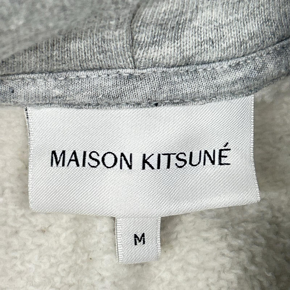 MAISON KITSUNE Cotton Pullover Hoodie Gray Size M