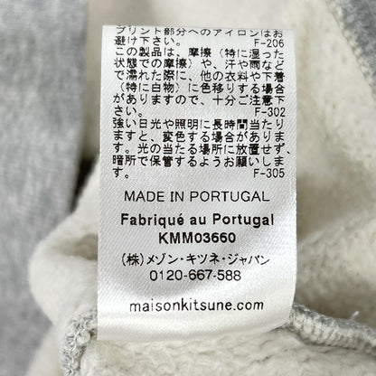 MAISON KITSUNE Cotton Pullover Hoodie Gray Size M