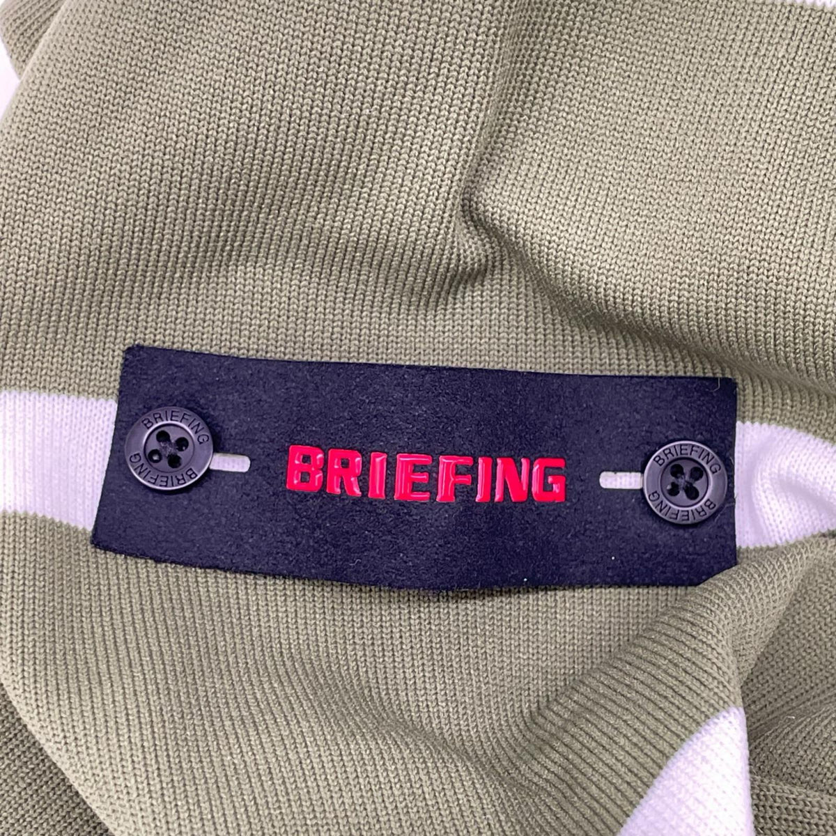 BRIEFING Green Stripe Crewneck Knit Pullover Size M