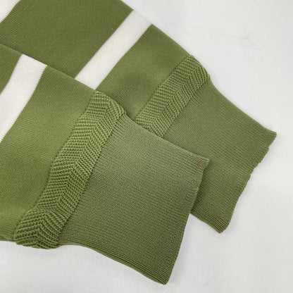 BRIEFING Green Stripe Crewneck Knit Pullover Size M