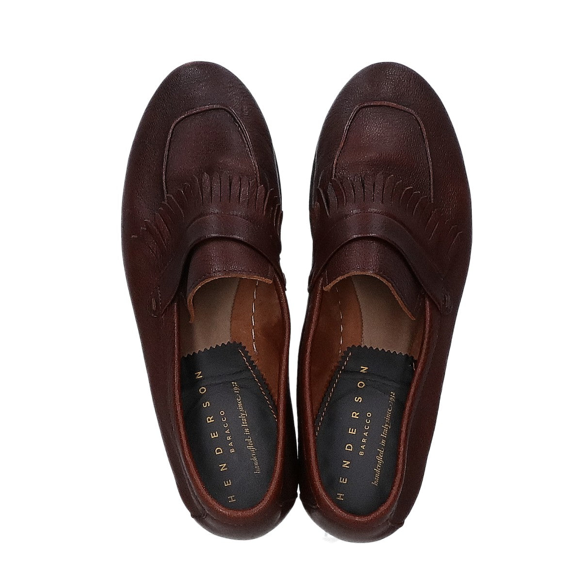 HENDERSON Leather Fringe Kilt Loafers Brown Size EU 41
