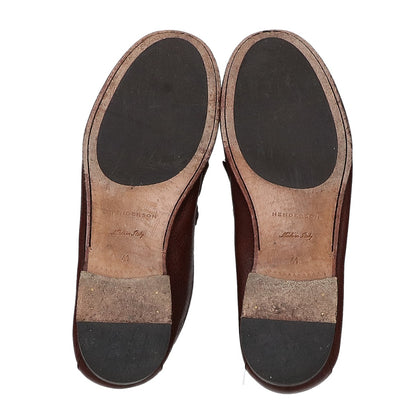 HENDERSON Leather Fringe Kilt Loafers Brown Size EU 41