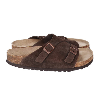BIRKEN STOCK Zurich Suede Soft Sandals Brown Size UK7