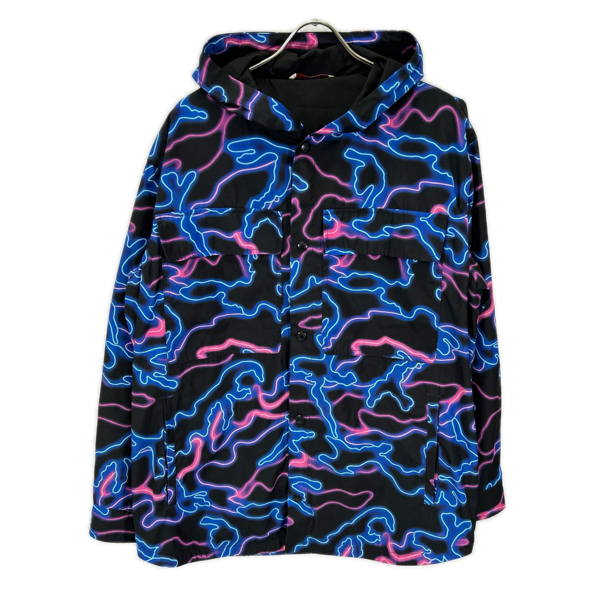 VALENTINO Neon Camo Print Nylon Reversible Overshirt Jacket Size 48