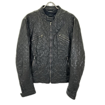 DOLCE&GABBANA G9Q30L Lamb Leather Jacket Black Size 52