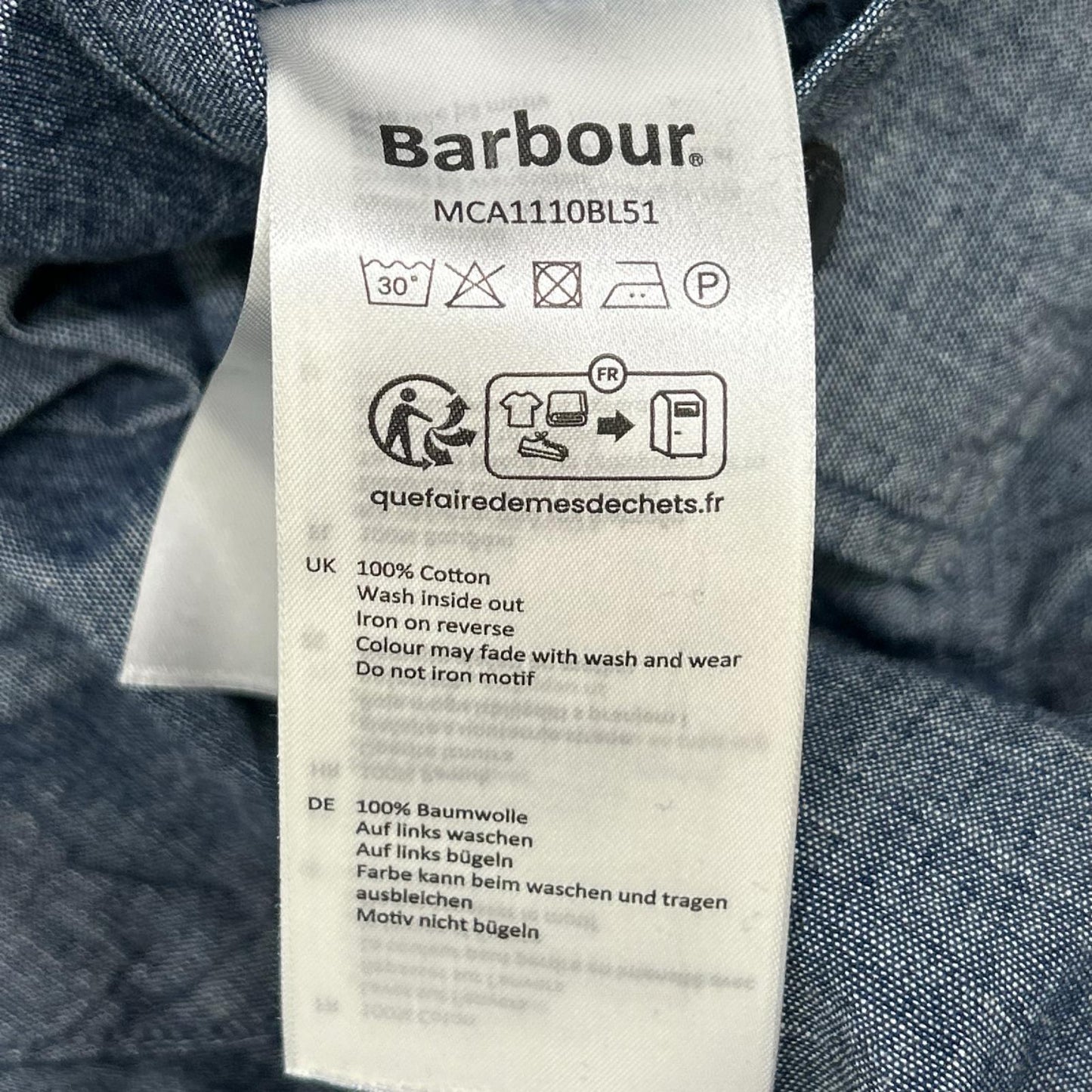Barbour 26SS Modified Westoe Cotton Jacket Indigo Size M