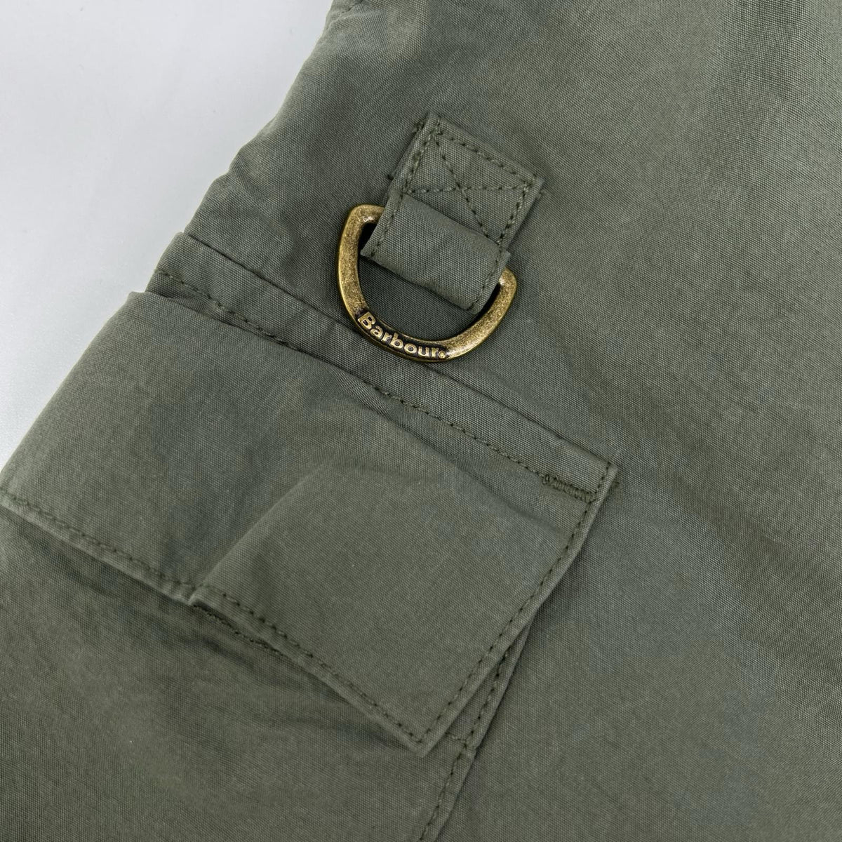 Barbour Spey Poplin Short Cotton Pants Khaki Size M