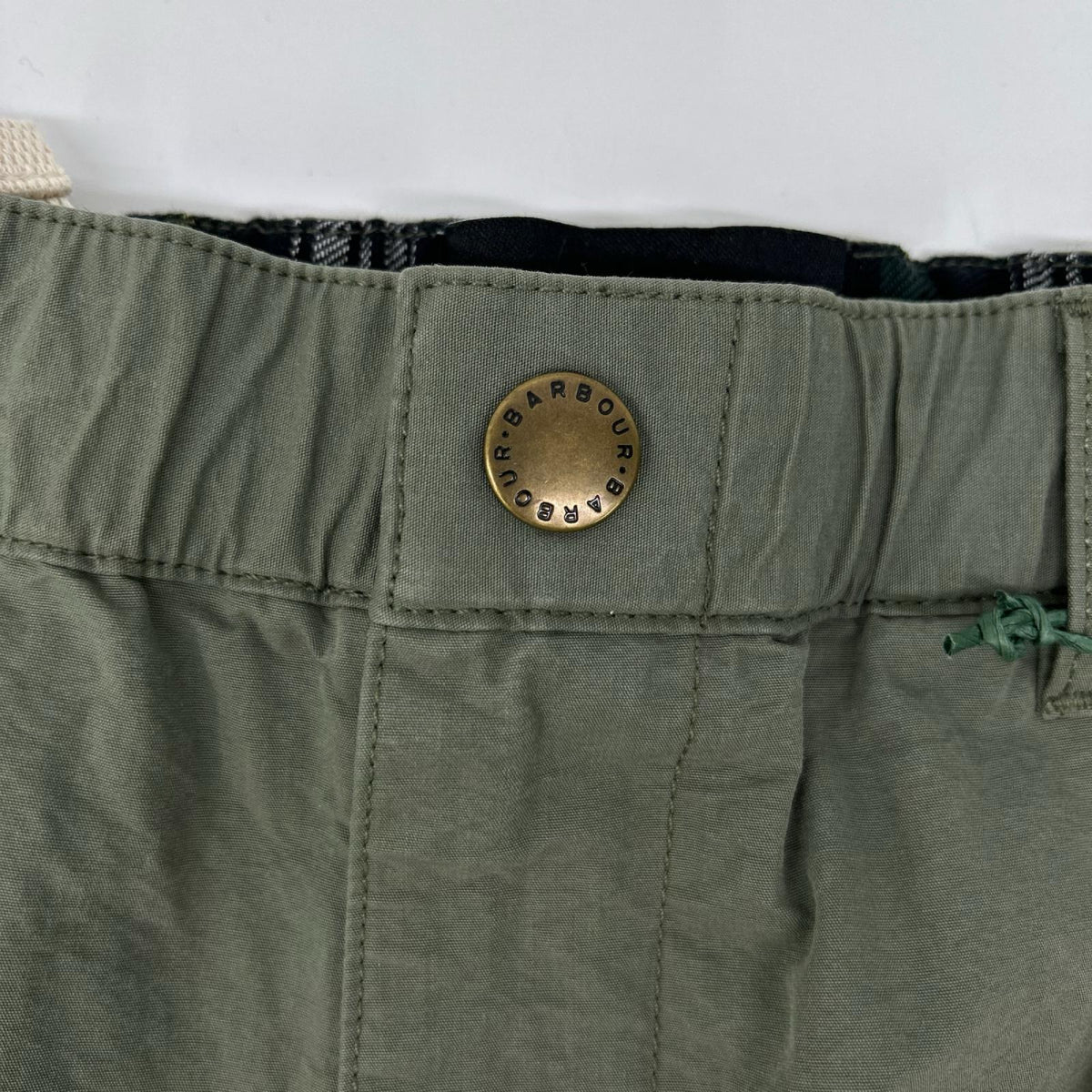 Barbour Spey Poplin Short Cotton Pants Khaki Size M