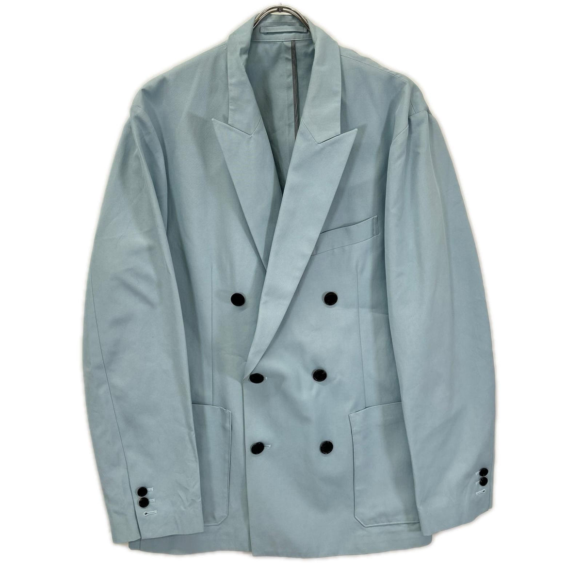 CABaN Light Blue Cotton Double-Breasted Jacket Size L