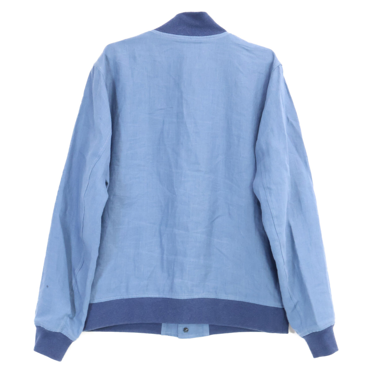 VALSTARINO Linen Blouson Jacket Dark Blue Size 50
