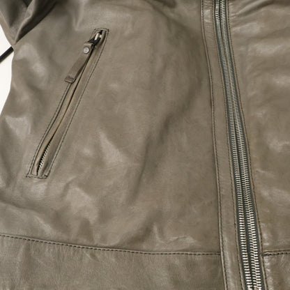 Replay M8246 Lamb Leather Single Rider Jacket Gray Size XL