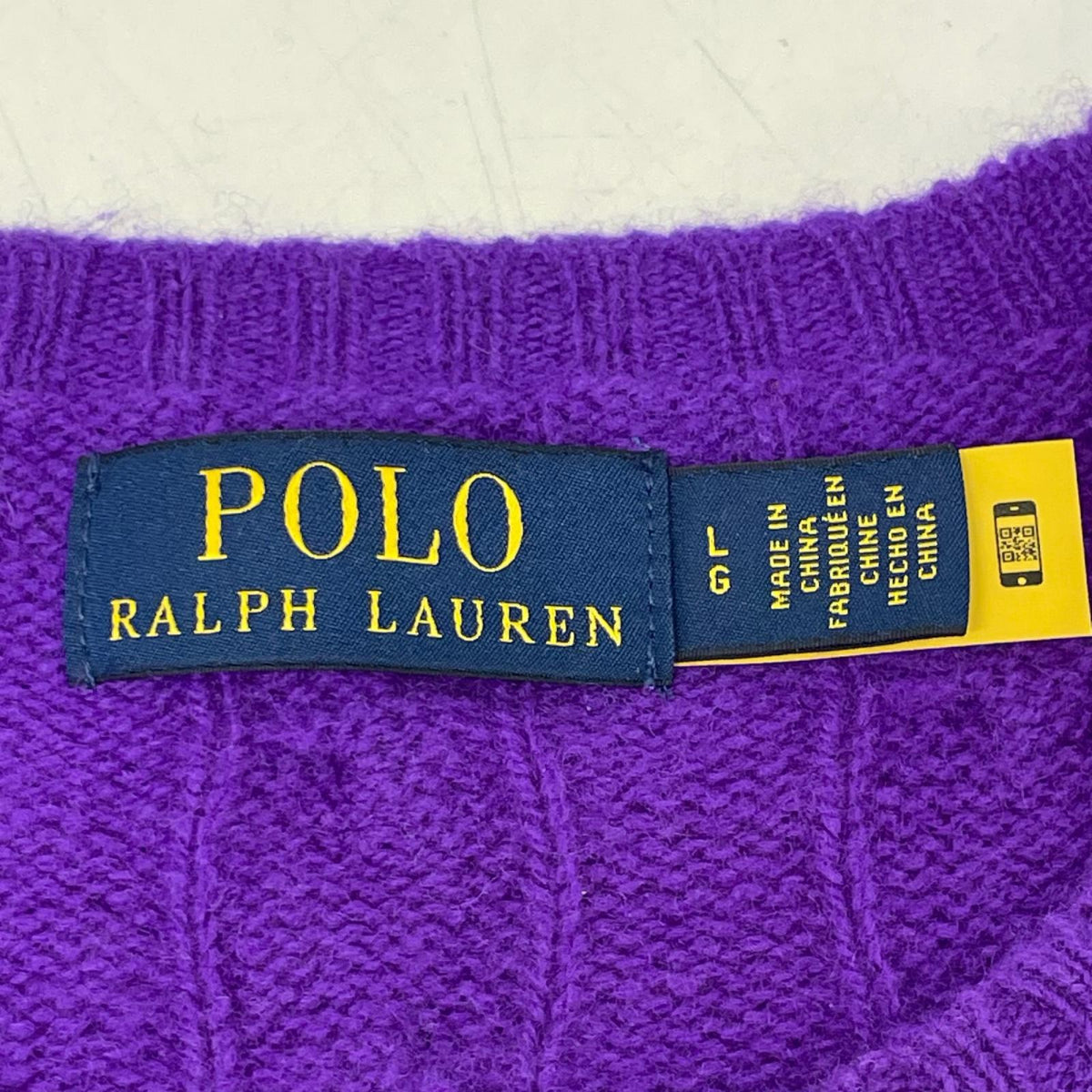 POLObyRalphLauren Wool Cashmere Cable Polo Purple Size L/G
