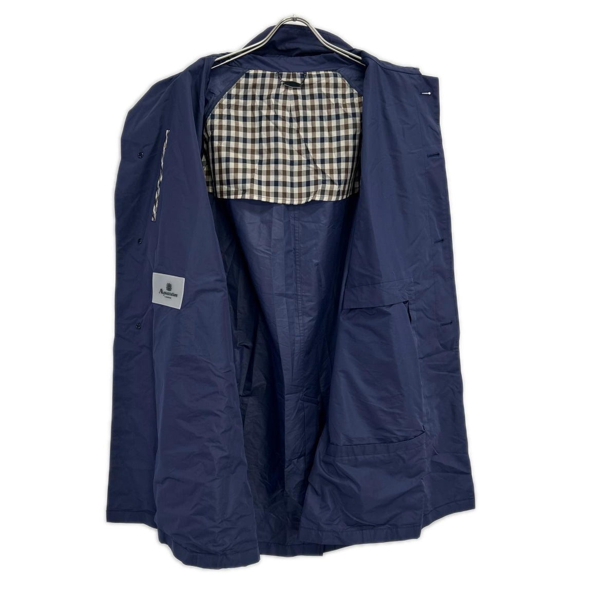 Aquascutum Navy Packable TEC.3 Raincoat Coat Size 40