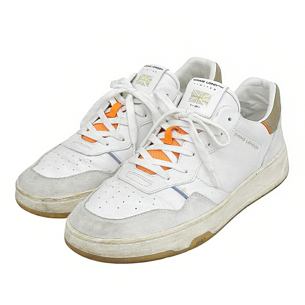 CRIME LONDON White TIMELESS Leather Sneakers Size EU 42