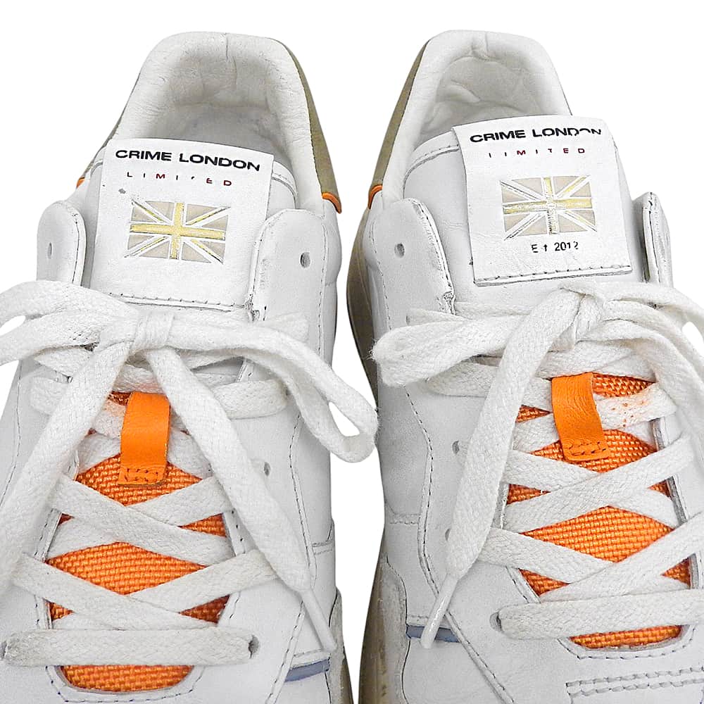 CRIME LONDON White TIMELESS Leather Sneakers Size EU 42