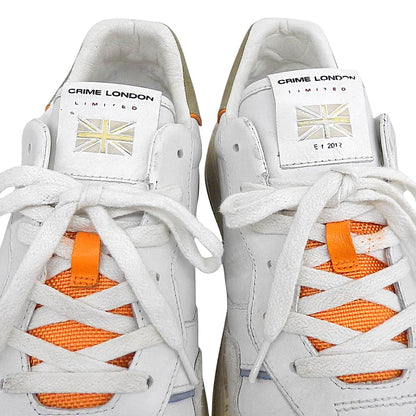 CRIME LONDON White TIMELESS Leather Sneakers Size EU 42