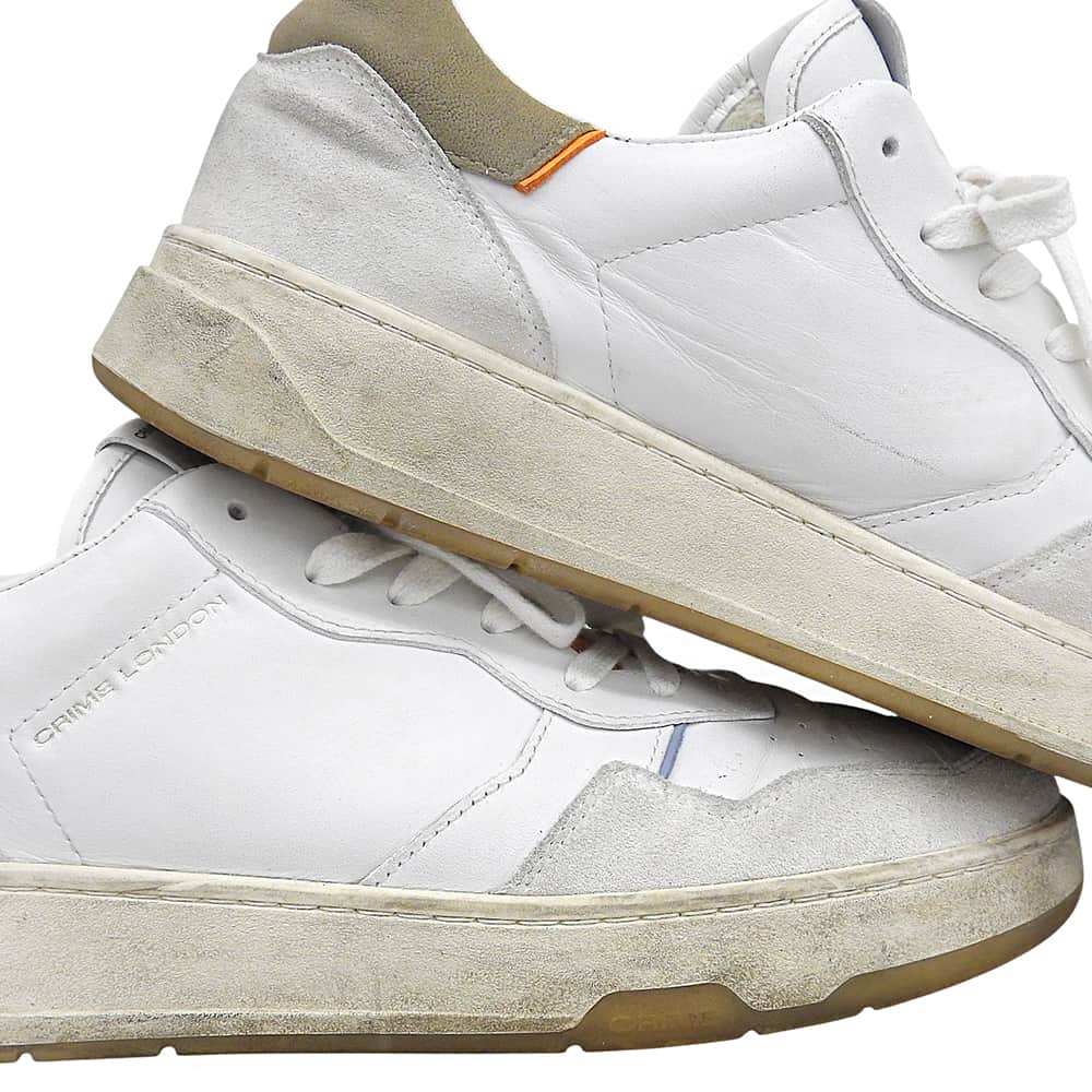 CRIME LONDON White TIMELESS Leather Sneakers Size EU 42