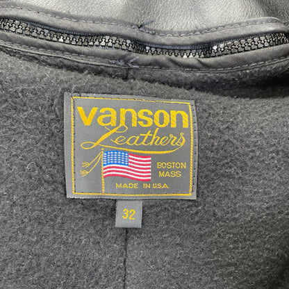 VANSON Type B Cowhide Single Rider's Jacket Black Size 32