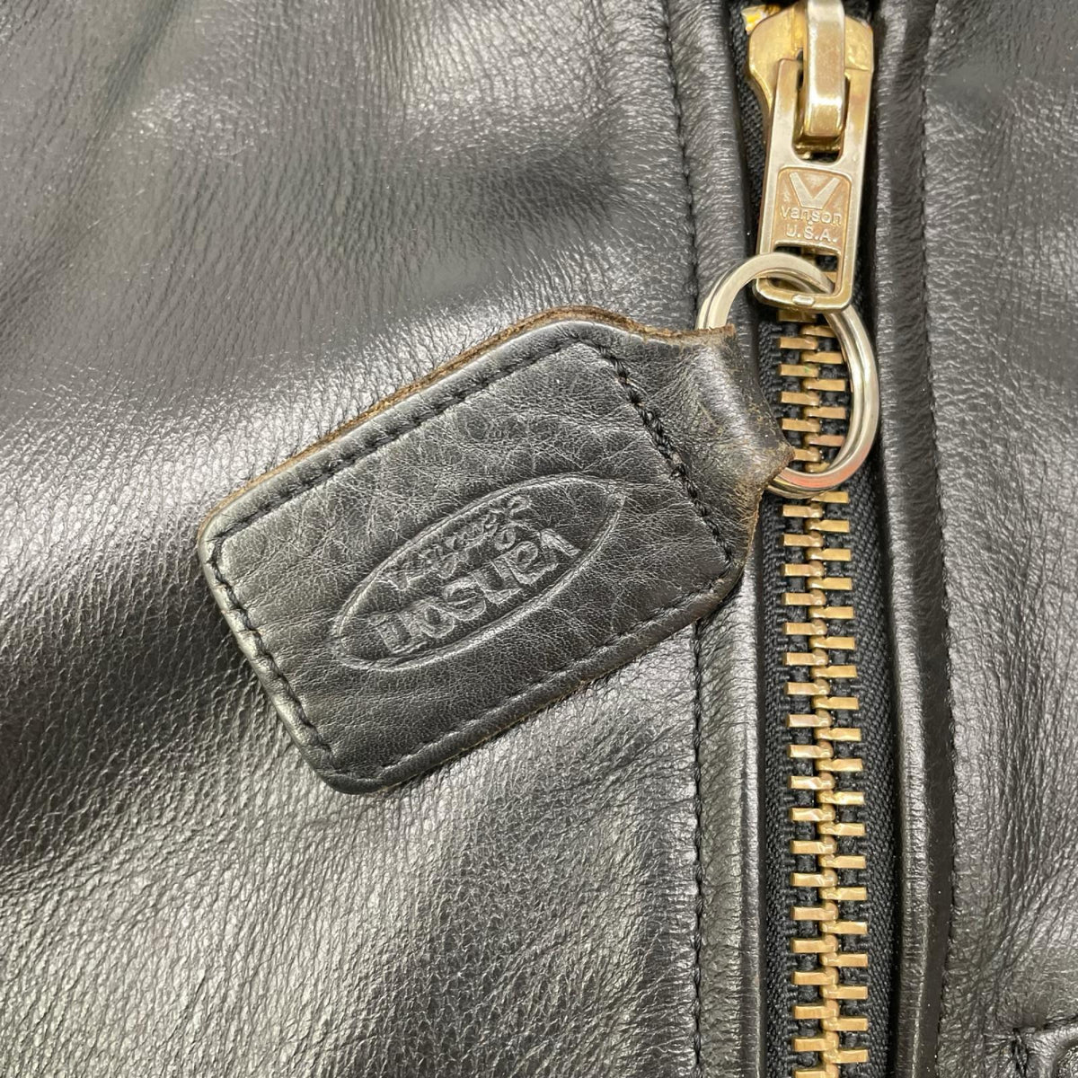 VANSON Type B Cowhide Single Rider's Jacket Black Size 32