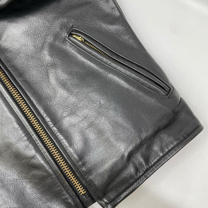 VANSON Type B Cowhide Single Rider's Jacket Black Size 32