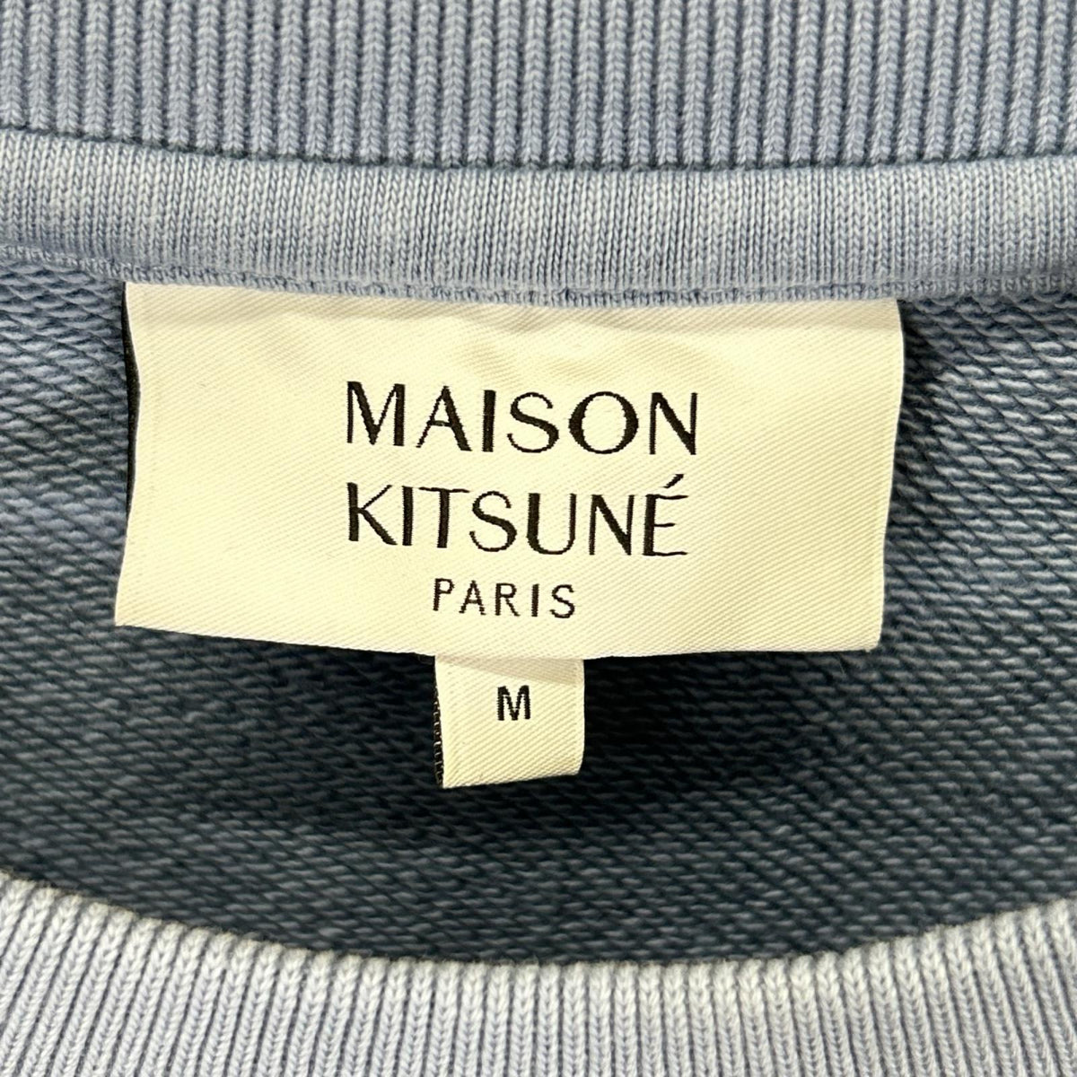 MAISON KITSUNE Blue Fox Patch Cotton Sweatshirt Size M
