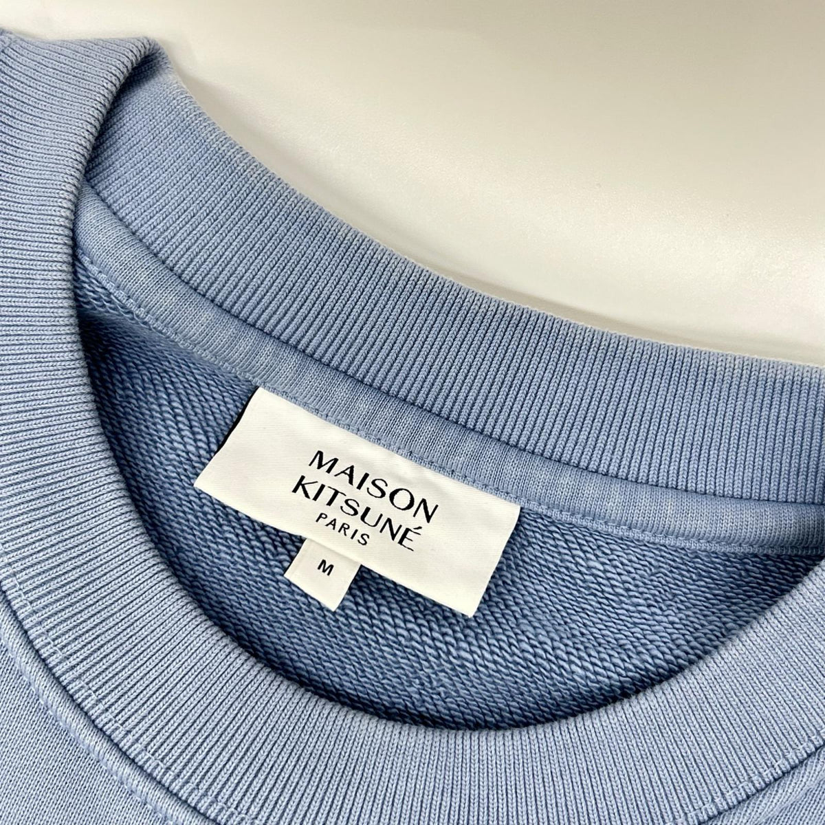 MAISON KITSUNE Blue Fox Patch Cotton Sweatshirt Size M