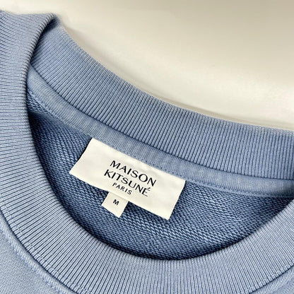 MAISON KITSUNE Blue Fox Patch Cotton Sweatshirt Size M