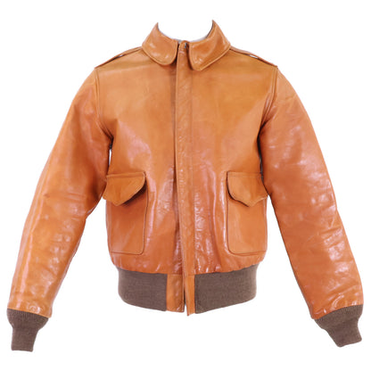 BUZZ RICKSON'S A-2 Horsehide Flight Russet Brown Jacket Size 36