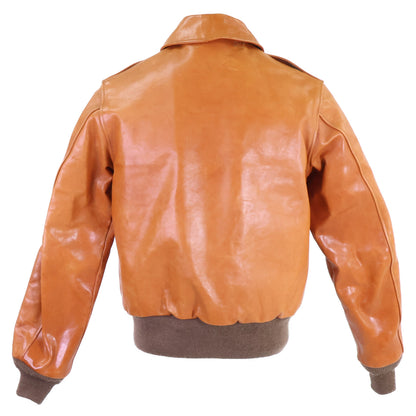 BUZZ RICKSON'S A-2 Horsehide Flight Russet Brown Jacket Size 36