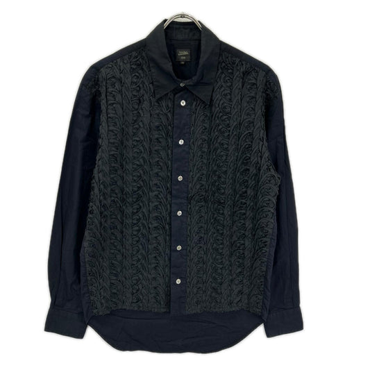 Jean Paul GAULTIER HOMME Black Frill Design Shirt Size 48