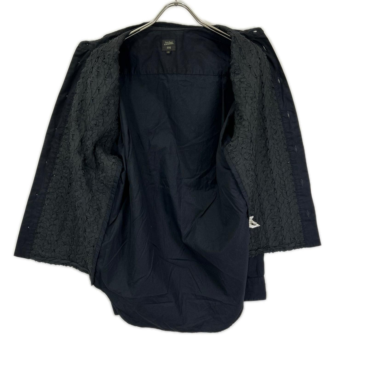 Jean Paul GAULTIER HOMME Black Frill Design Shirt Size 48