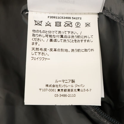MONCLER 21AW VILAINE Fur Long Wool Down Coat Gray Size 4