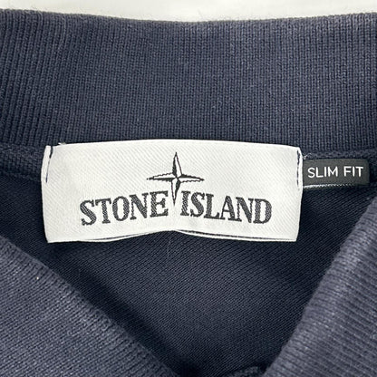 STONE ISLAND 101522S18 Logo Patch Polo Navy Cotton Size S